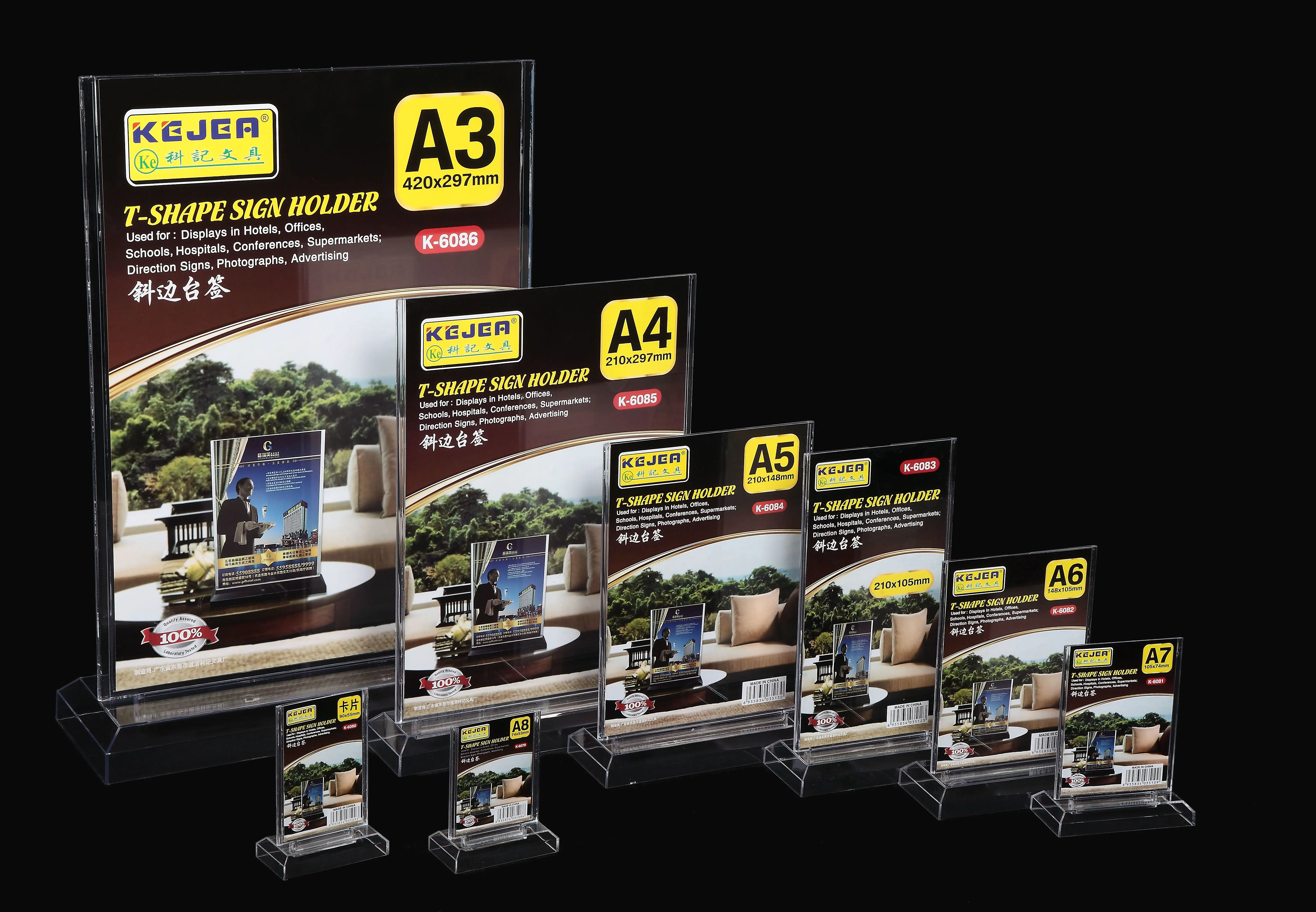 plastic card stand Movable ps Acrylic table card Portable OEM Combined Desktop paper display stand for kindergarten or reception