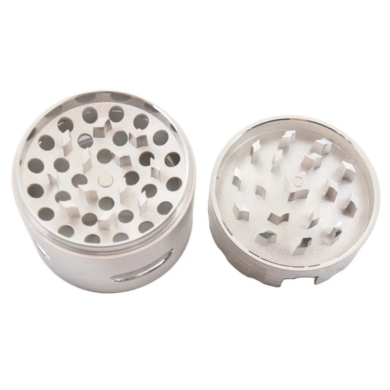 OEM black tobacco  Accessories 4pcs zinc alloy Sharp Teeth 2.2 in weed trays with grinder sets wholessle