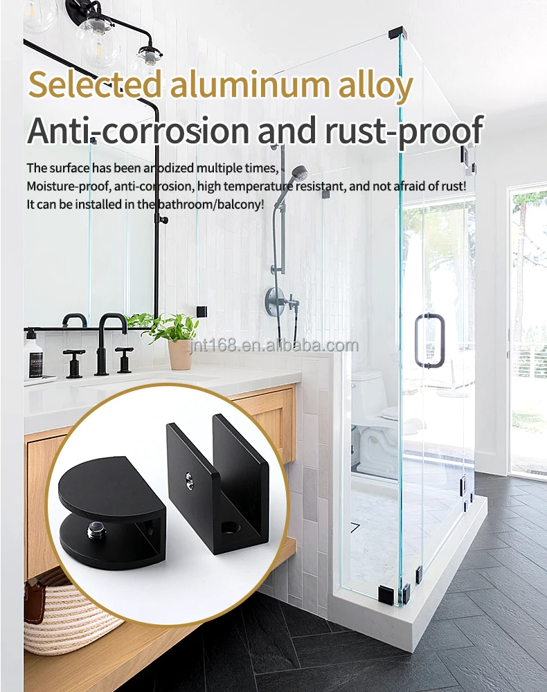 Aluminum T Shaped Cross Style And l Shape Glass Bracket Four Side Metal Frameless Glass Bracket Fastener Suitable For Glass