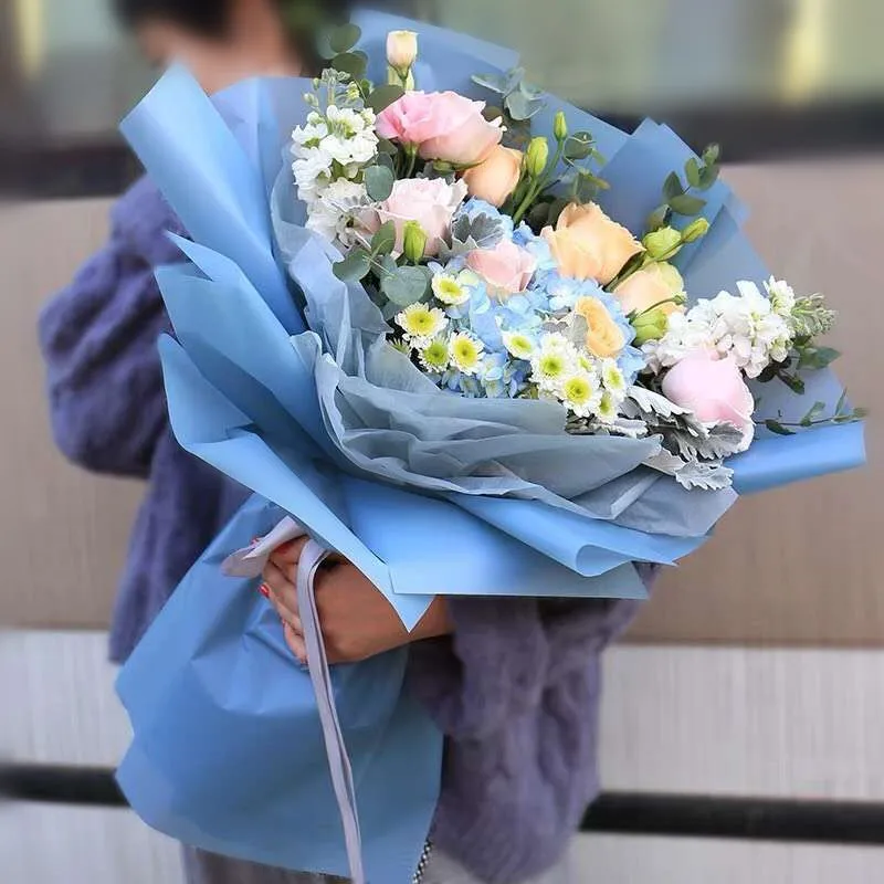 58*58cm Paper 100% Waterproof Custom Wrap Flower Roses Gift Wrapping Paper