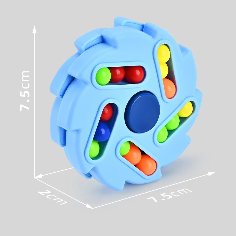 Kids Magic Bean Rotating Fidget Toy Stress Relief Mini Rotating Magic Bean Cube Toy