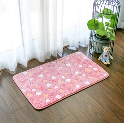 Absorbent Mattress Is Safe Environmentally Friendly Comfortable Durable Bath Mat Love Pattern Flannel Pink Glow in The Dark