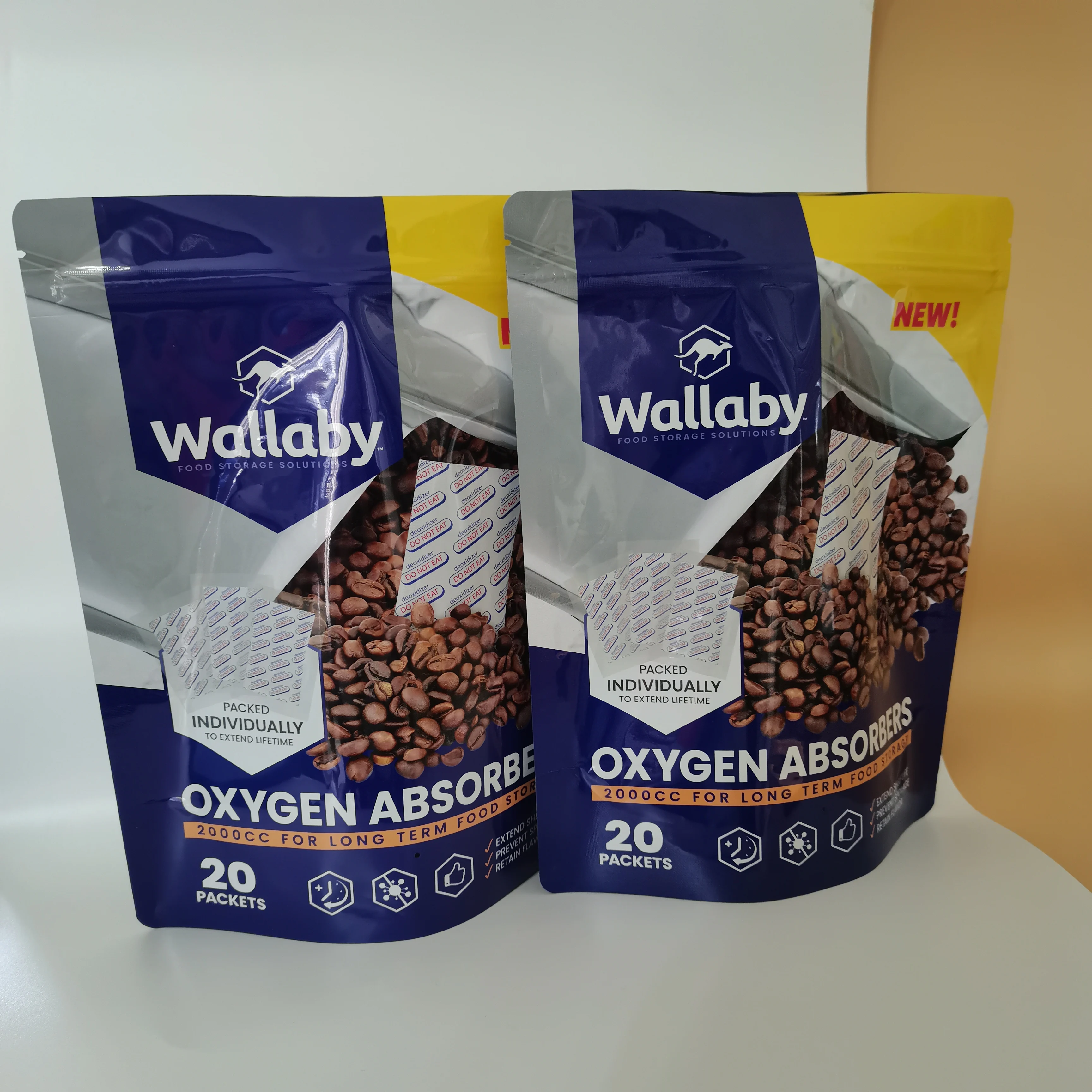 Wholesale custom logo plastic oxygen absorbers mylar packaging bag