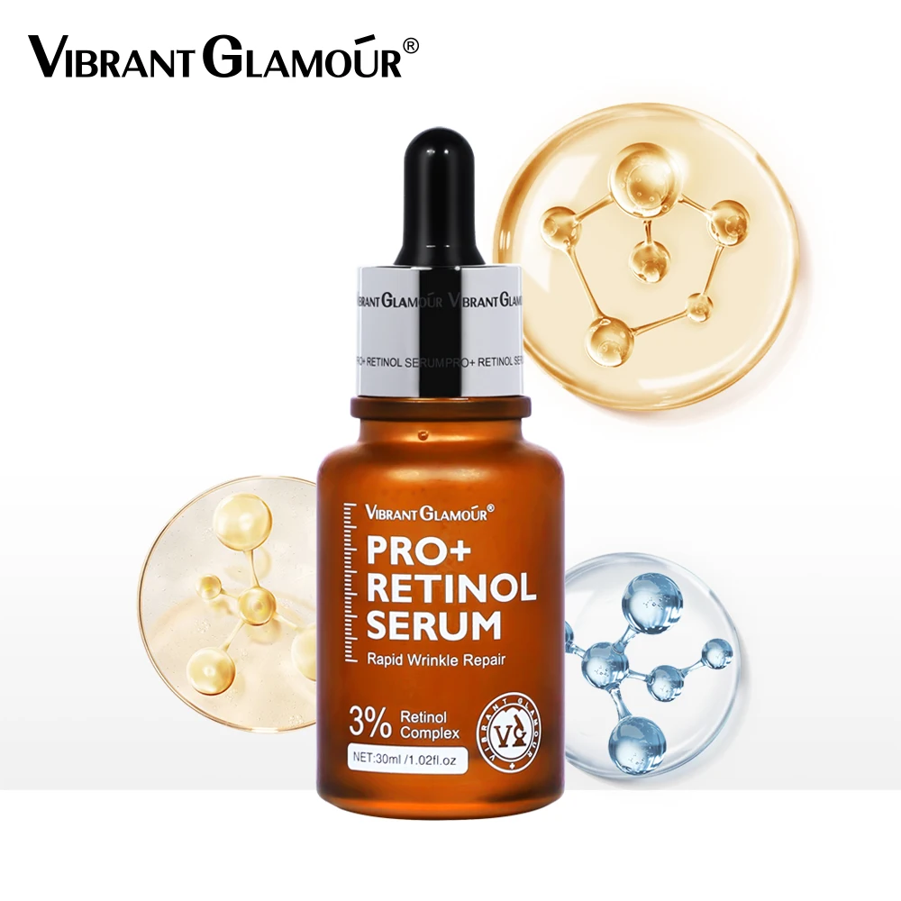 VIBRANT GLAMOUR  Upgrade 3% Retinol+3X Peptide+5X Ceramide Repair Skin Firming Collagen Anti-aging  PRO+ Retinol Face Serum