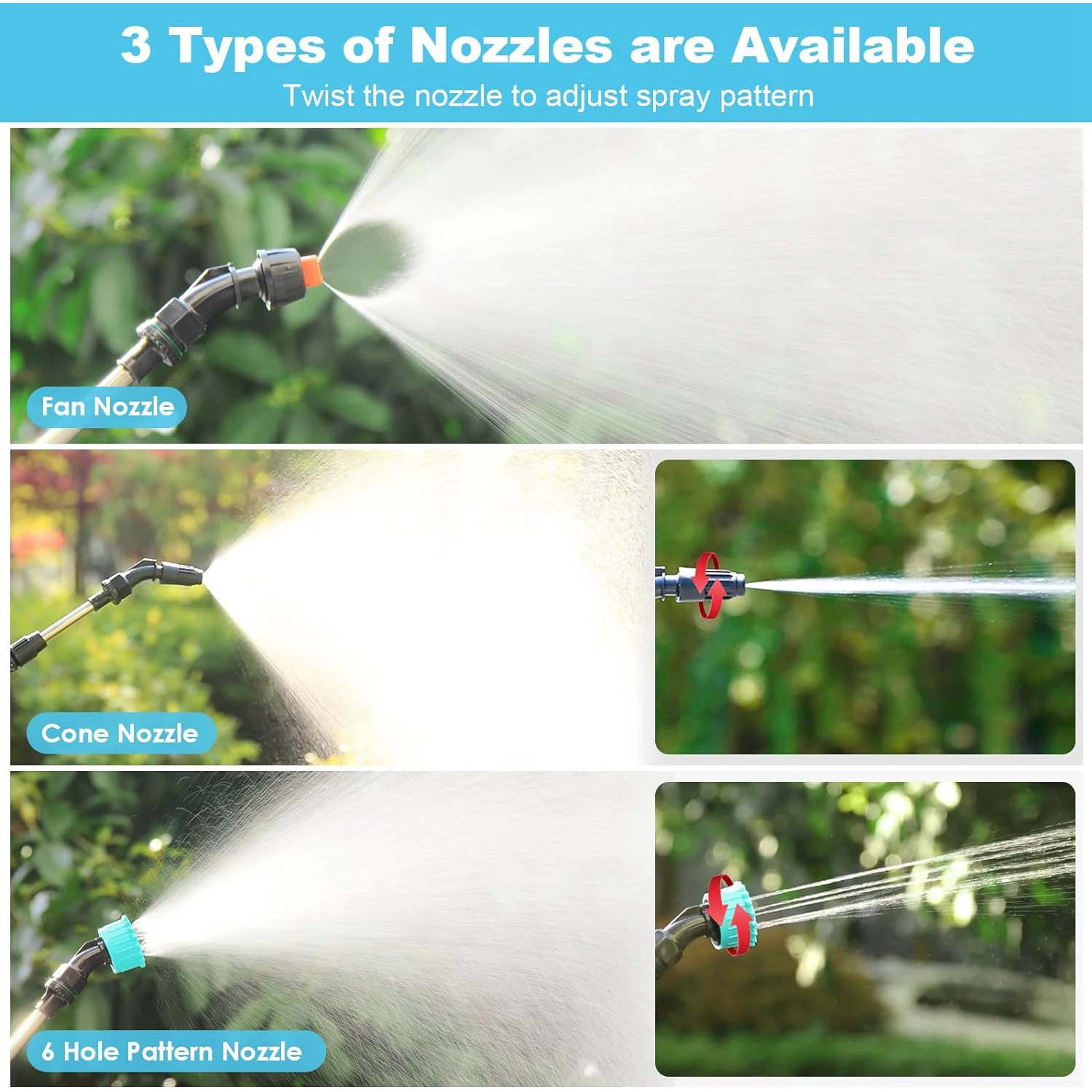 Battery Powered Stick Sprayer Wand 32 inch Telescopic Wand Rechargeable Battery Powered Electric Garden Watering Sprayer