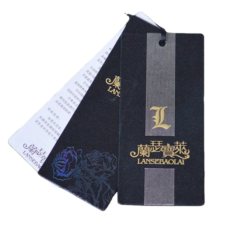Custom Luxury Garments Tags Brand Hang Tags Free Design Logo String Tag for Clothing