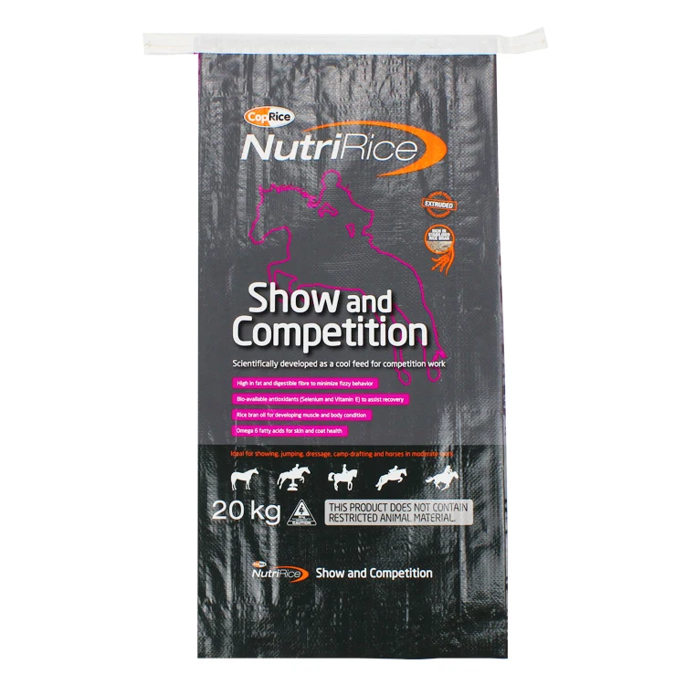 black pp color printing bopp laminated woven bags