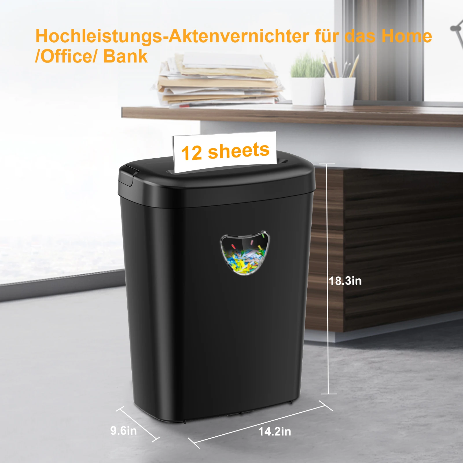 12 SHEETS CORSS CUT Best Selling Paper Shredder Machine CD228P-12 P-4 Security Level Office Quiet  4*35 MM Big Bin 25L