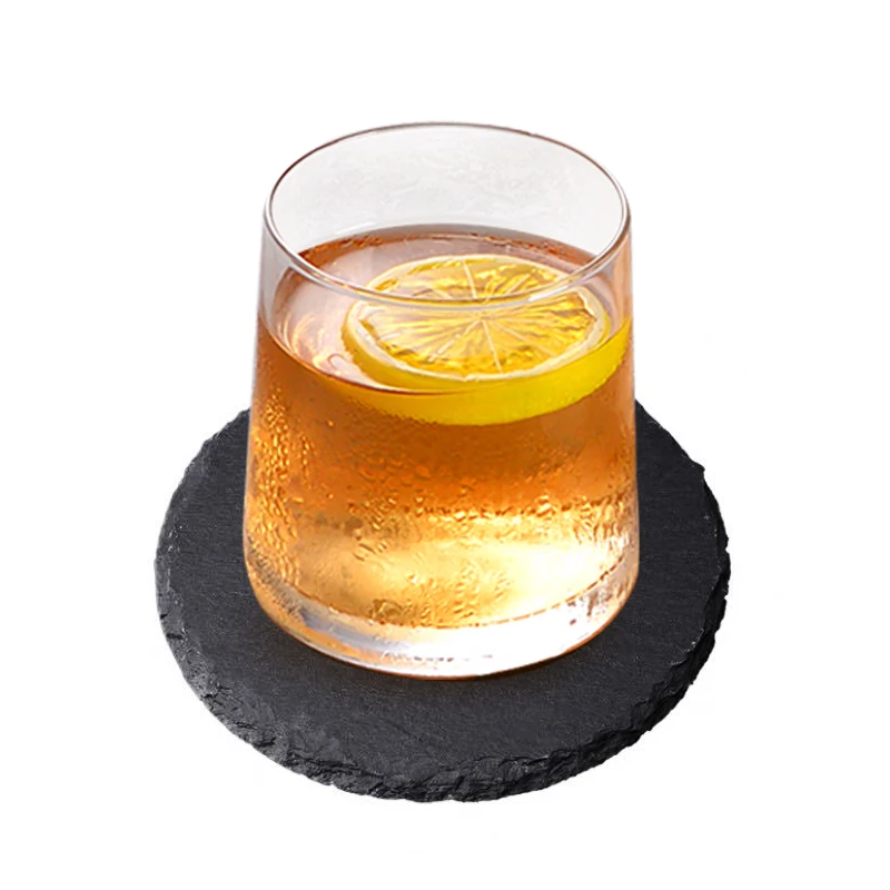 Stone Coaster Anti Slip Mats Wholesale Slate Bulk Coasters For Drinks Untersetzer Promotional Black Beer Car Coasters For Drinks
