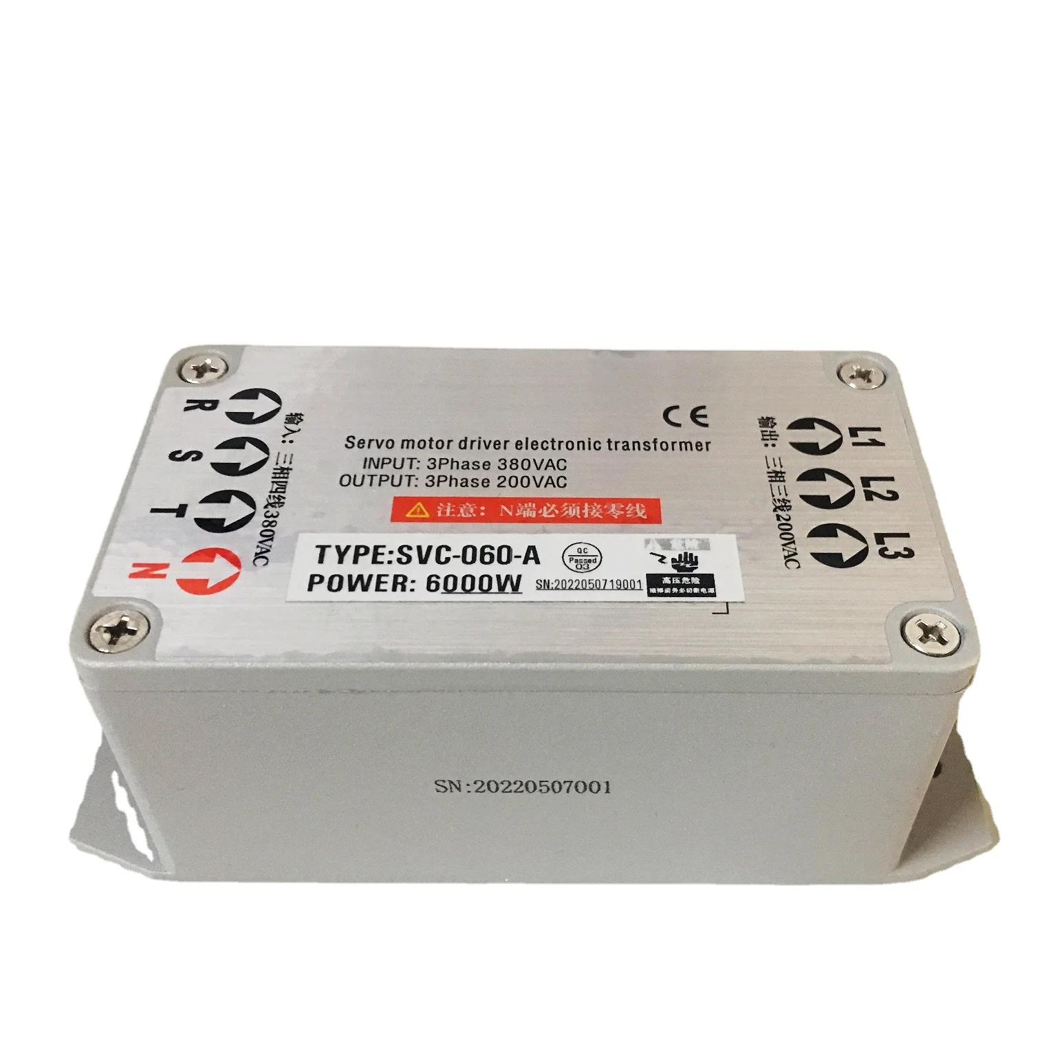 Электронный трансформатор вход 3 фазы 380VAC выход 200V переменного тока 6KW SVC 060A