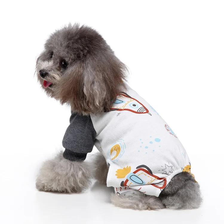 Printed four-leg knit pet pajamas dog apparel pet clothes wholesale dog clothes