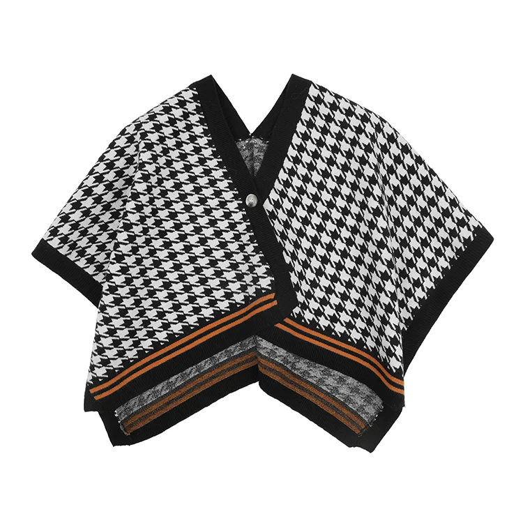 2022 New Style Children Wear Girls Autumn Long Sleeve Sweater  checkered Cool Tops Kids Casual V-neck Knitted Blouse