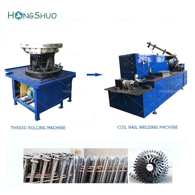 Automatic Steel Wire Coil Nail Welding Machine Coil Nail Thread Rolling Machine