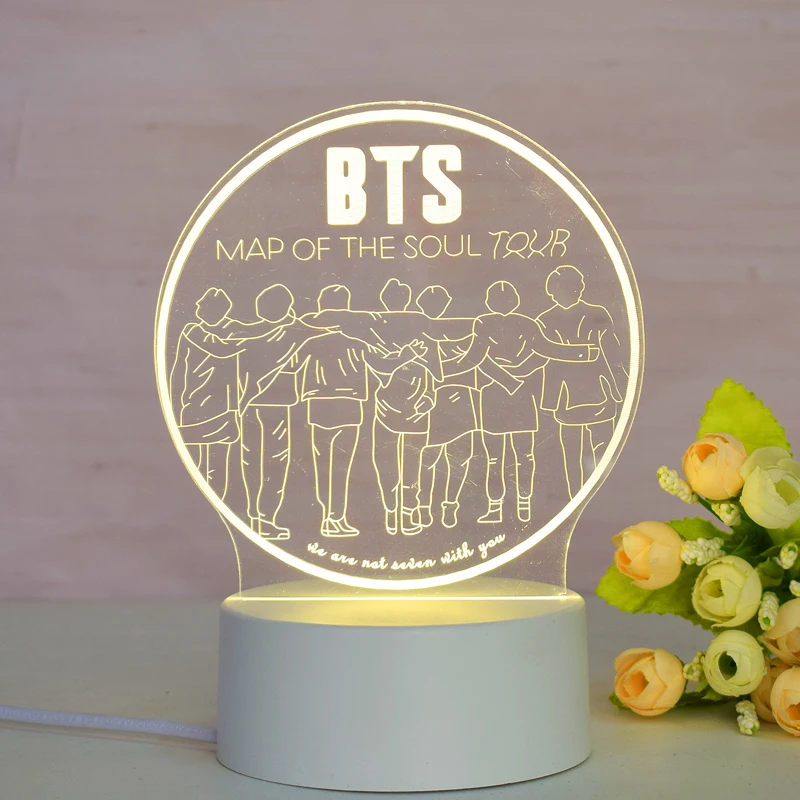 Trending Products 2023 New Arrivals K-pop Merchandise 3D Acrylic Night Light Kpop Table Lamp Custom Logo Desk Lighting