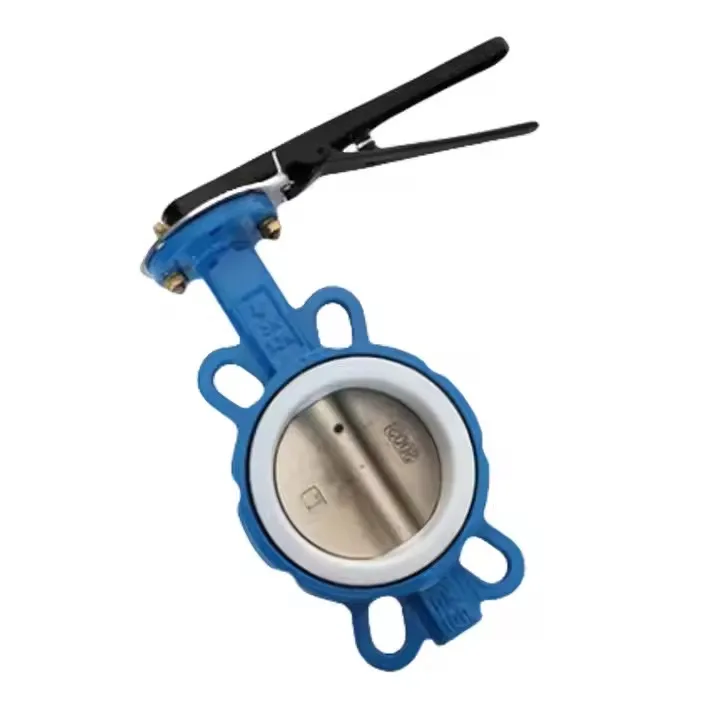 D71F-16Q 4 Inch Nodular cast iron manual tetrafluoroseal clamp Wafer butterfly valve