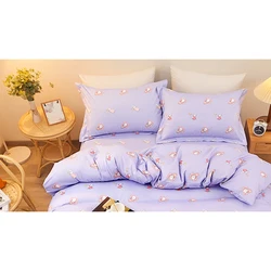 Cartoon patterned baby girl crib bedding sheets , duvet covet and pillowcases baby cot set bedding