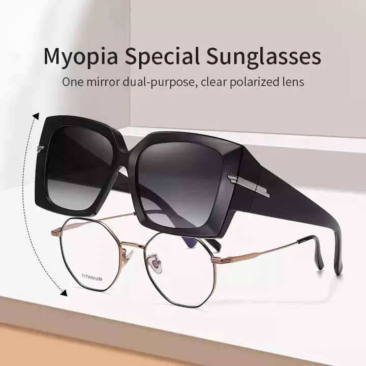 2023 Women Driving Sun Glasses Double Purpose Polarized Glasses TR90 Oversize HD Polarized Fit Over Sunglasses