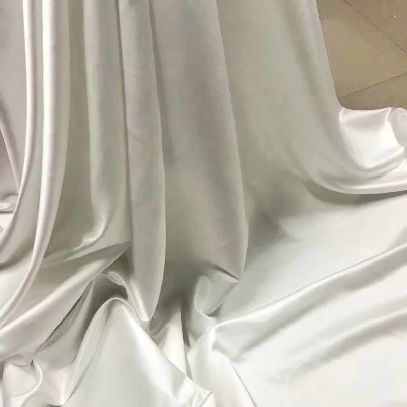 Wholesale new design woven plain dyed ice silk fabric satin polyester fabric for dress