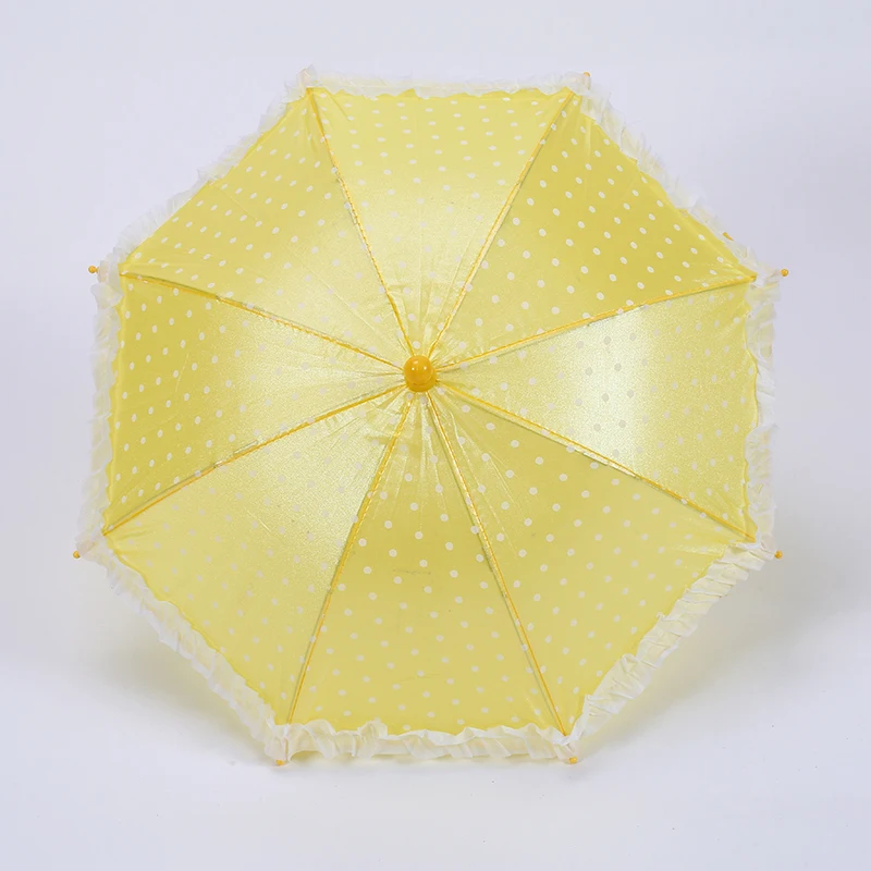 CHUVABAND 12 Inch 8 K Stock Cartoon Dot Lace Toy Umbrella Decorations Foldable Hands Folding Waterproof Multicolor Umbrella