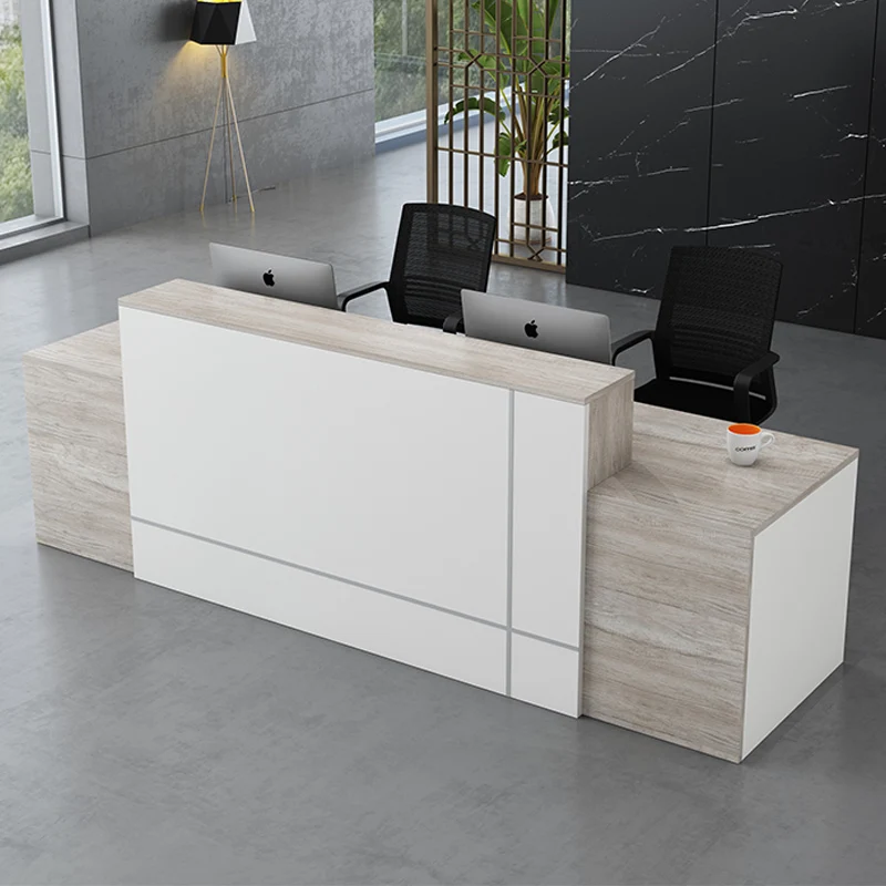 Customized OEM ODM Modern Design office building lobby Counter Table  Front Desk Reception Desk table for company office