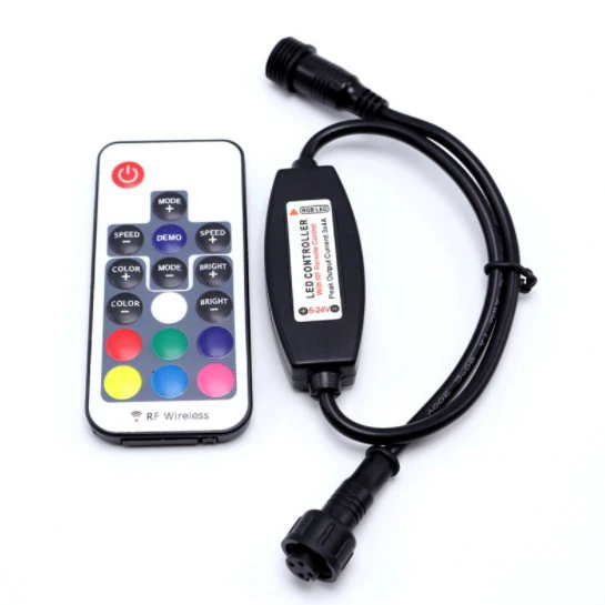 Миниатюрный Беспроводной светодиодный контроллер с 17 клавишами водонепроницаемый многоканальный RGB подсветкой и защитой IP68 5-24 В постоянного тока