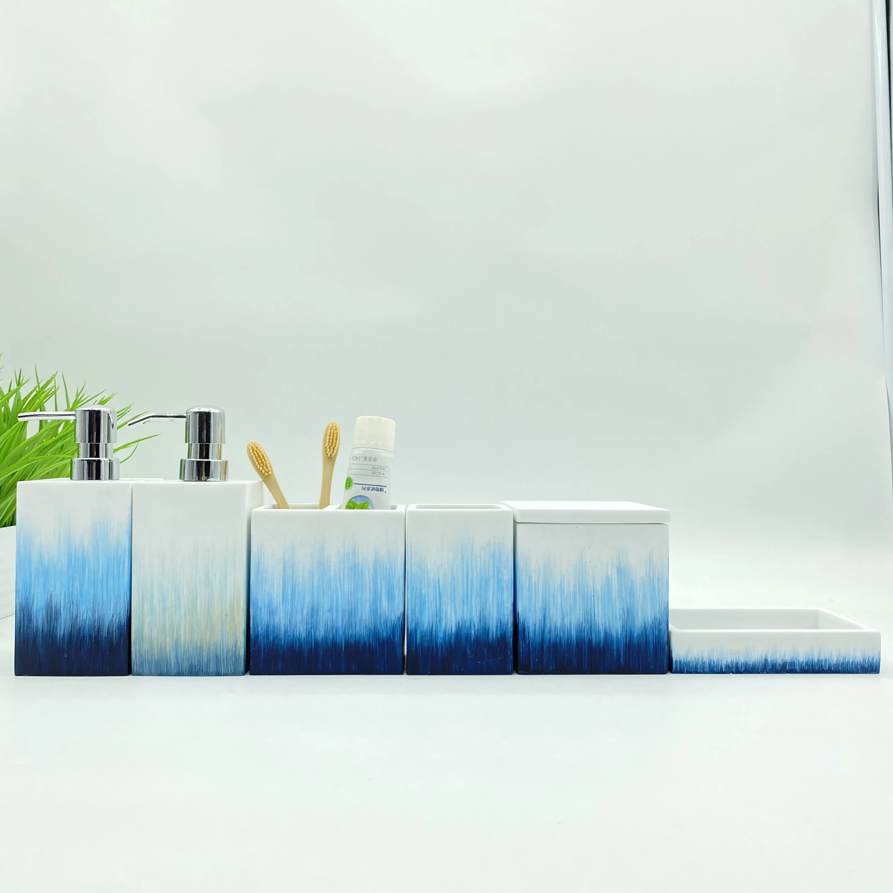 Hot Sale Luxury Decoration Bath Modern Soap Dish  Whole Stones Bathroom Sets Tissue Boxes Toilet Accessories