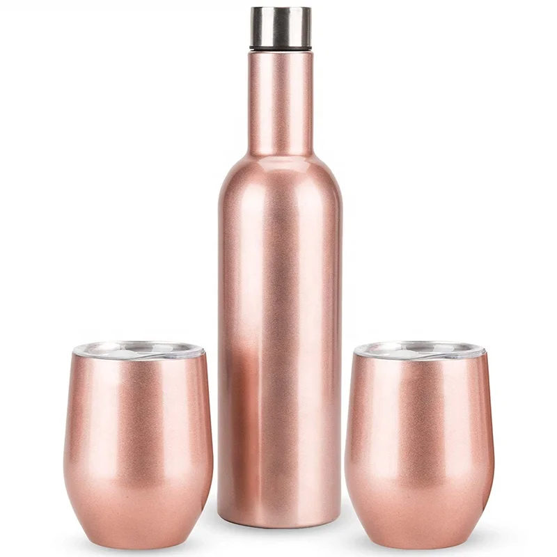25oz Sublimation Blank Stainless Steel Set Design 750ml Wine Tumbler Set With Slide Lid Straw