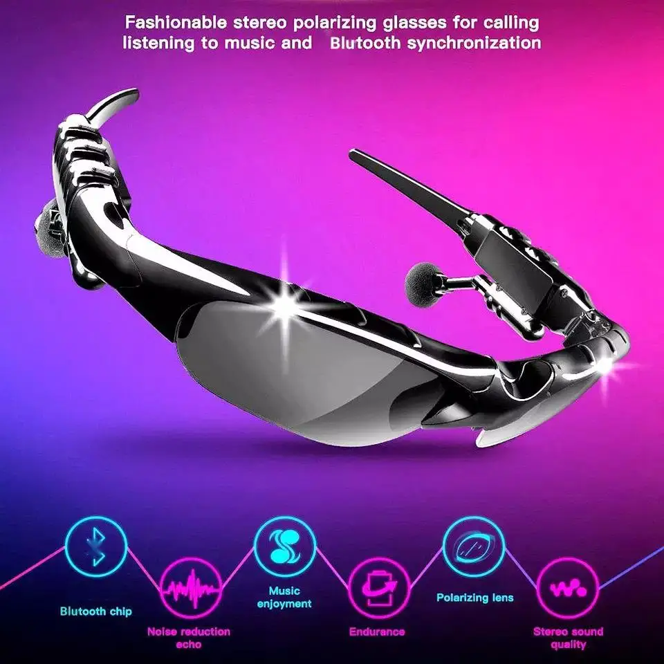 Fashion Sun Glasses Headphone Smart BT Cycling Sunglasses Sport Music Outdoor Riding Wireless Earphone With Mic