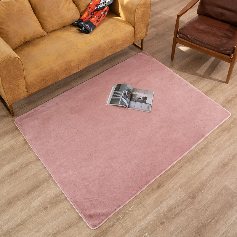 Factory Supplier custom modern decoration hotel soft rabbit skin fluffy floor carpets rugs for living room