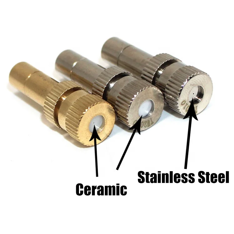Fogging and Mist Nozzle Low Pressure Brass New Product 2020 Carton Nozzle Spray Stainless Steel Water Nozzle 4 Holes 6 Months WP