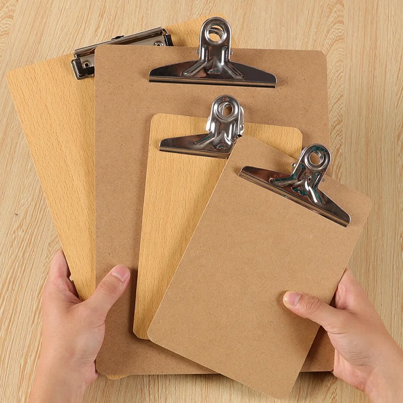 Folders Custom Logo Sturdy A4 A5 Brown Color MDF Clipboard with Hanging Hook