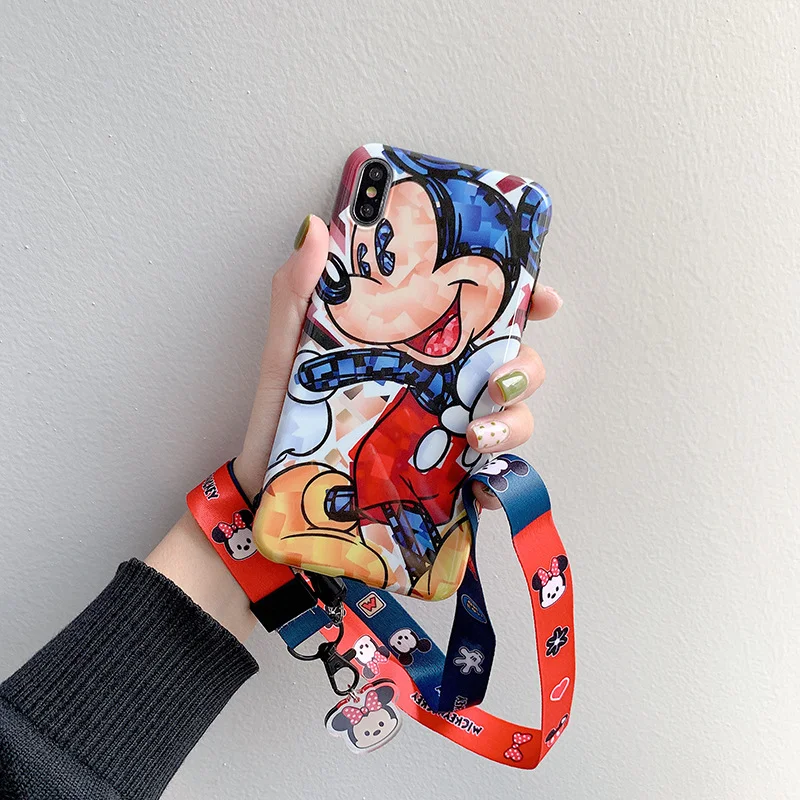 Cartoon cute Mickey minnie acrylic doll lanyard mobile phone strap lanyard Fashion neck lanyard