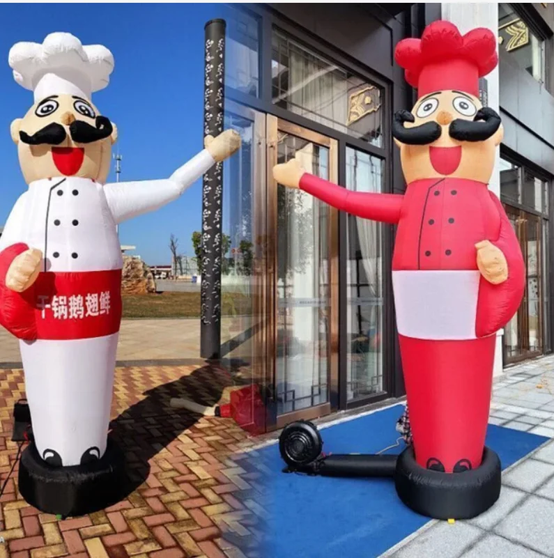 Advertising chef sky dancer for promotion custom air dancing Waving tube man sky dancer inflatable air dancer