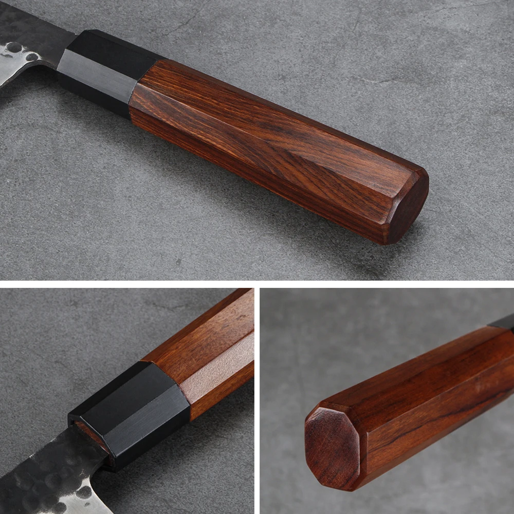 Chef 3 Layers 9Cr18Mov Japanese Stainless Steel Kitchen Cooking Tools Vegetables Slice Kurouchi Knife