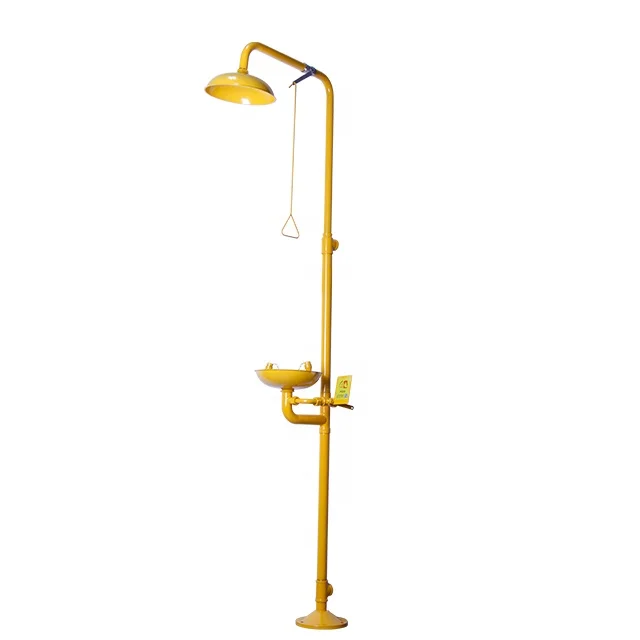 Yellow laboratory eye equipment  station eyewash portable   lab shower design with eye wash manufacturers