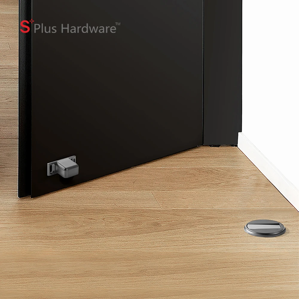 Door Accessories  Mount Doorstops Zinc Alloy Black Door Stop Magnetic Door Stop