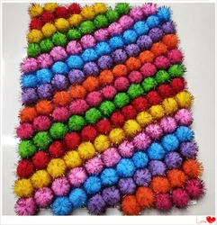 colorful pompom glitter ball Glitter Pom Poms Sparkle Balls for DIY Doll