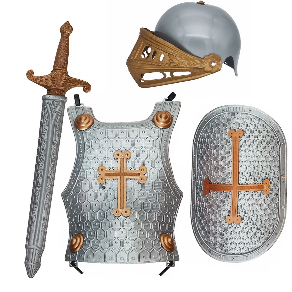 Amazon hot selling boy toys Halloween plastic dress up sword toy armor suit for boy