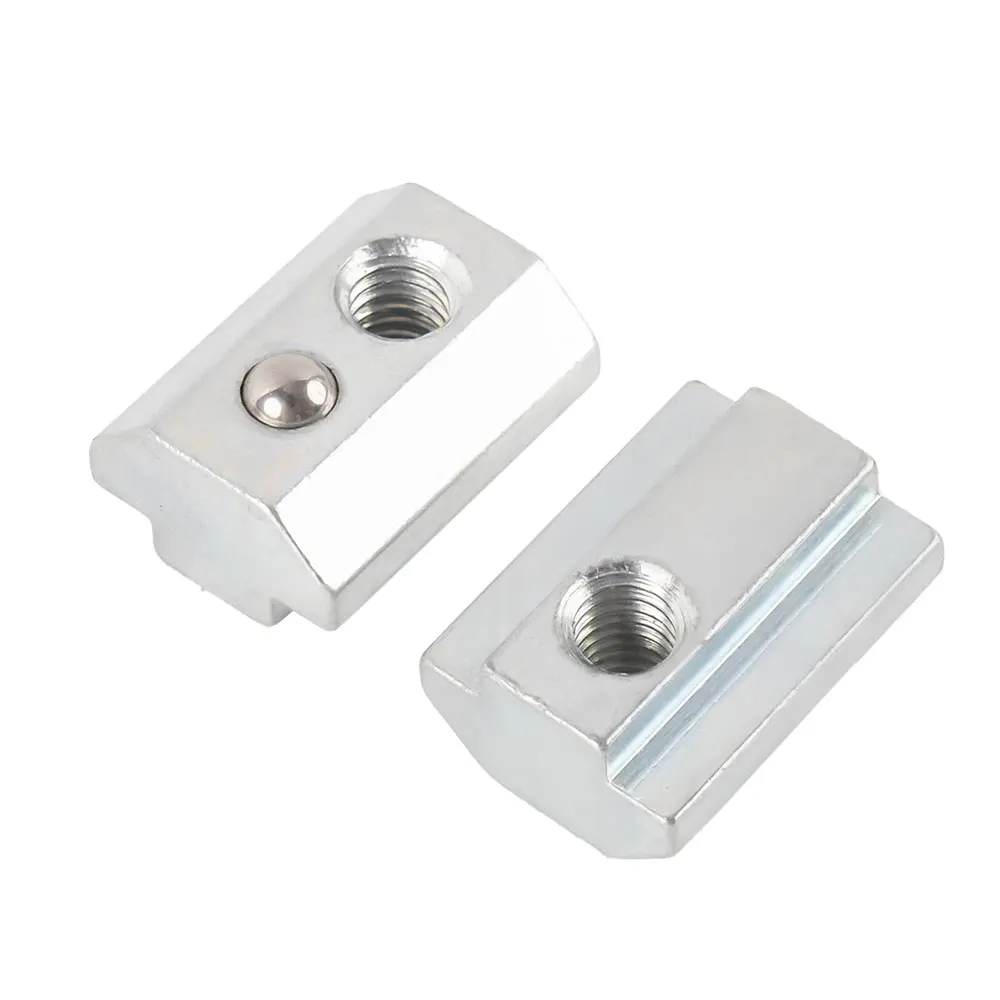 M4 M5 M6 M8 1/4-20 5/16-18 Slot8 Roll in Spring Loaded Ball Elastic Nuts T Slot Nut for 40x40 Aluminum Profile
