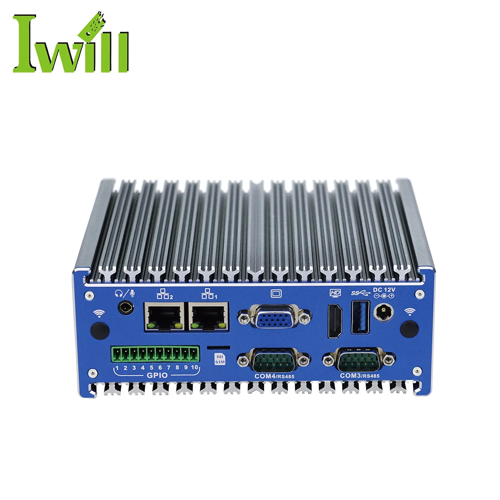 j1900 industrial embedded  pc quad core industrial box pc  rs485 com ddr3l TPM fanless barebone system