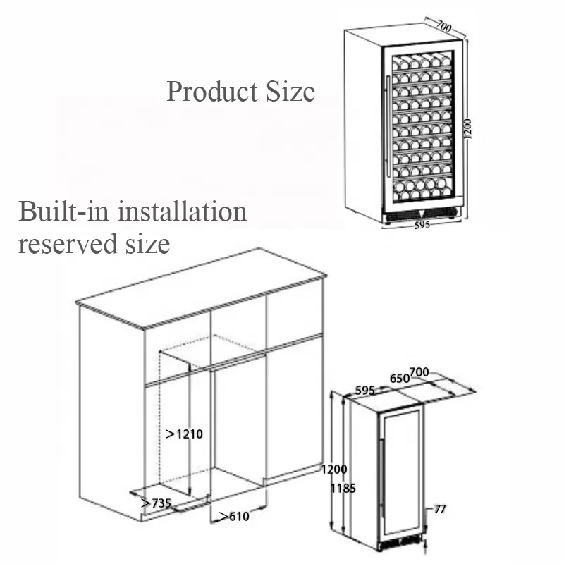 Competitive Price Professional Compressor Cooling Wine Cooler 73 Bottles