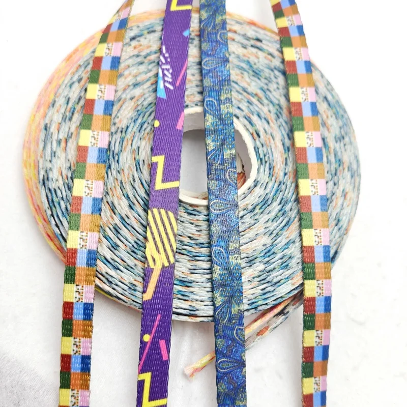 Custom Pattern Logo Polyester Webbing 25mm Thermal Transfer Sublimation Printed Webbing Strap for Pet Dog Lanyard Keychain
