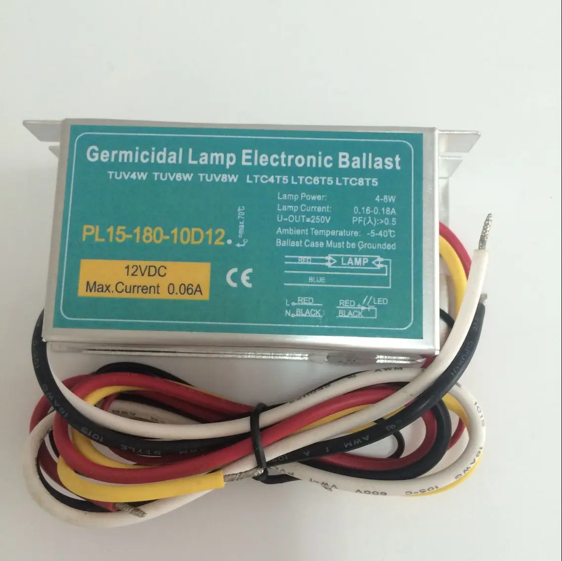 Pl15-180-10d12 HNS 7W PL 9W T5 8W 4W бактерицидная УФ-лампа ультрафиолетового света балласт для очистки воды dc 12V uvc лампочный трансформатор