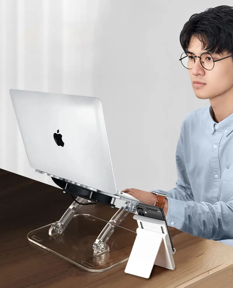 Elevate Laptop Holder Portable Laptop Ergonomic Computer Stand Riser Soporte Para Adjustable Acrylic Laptop Stand