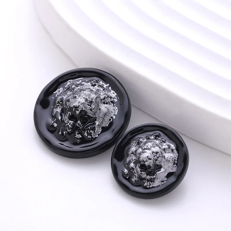 round Cap Gold Zinc Alloy Metal Mushroom Domed Sewing Loop Shank Buttons Rhinestone Decorative Lace for Clothing & Bags