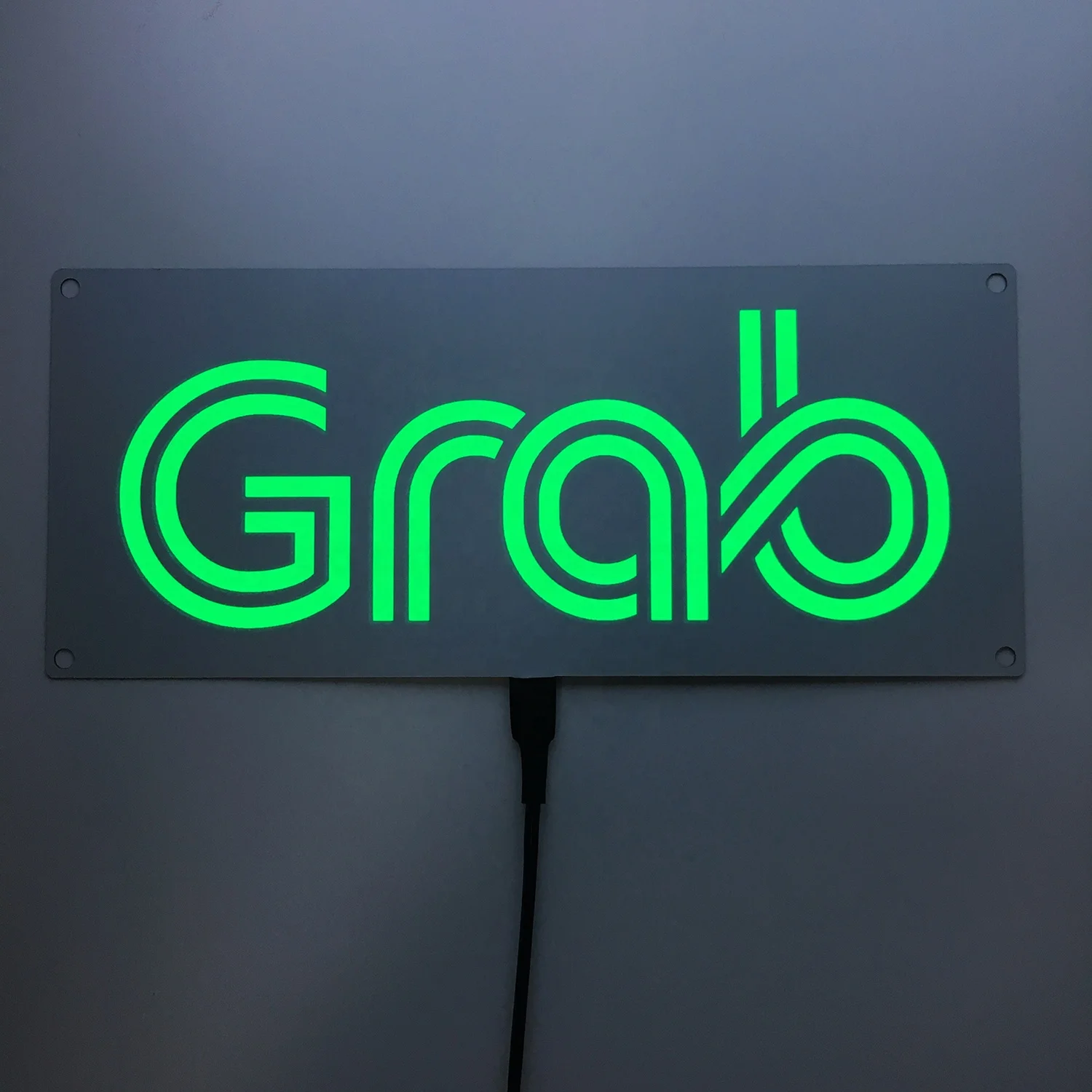 Grab Sign Glow LED Light Logo Decal Stickers with 4  Suction Cup removable for Rideshare