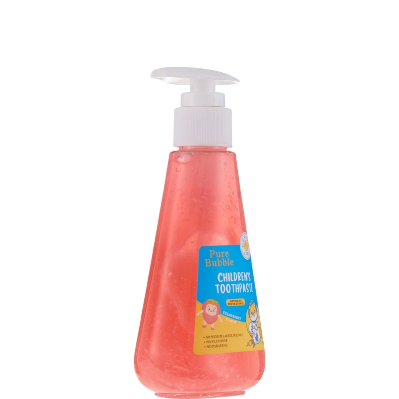 Custom Premium 150mL Fluoride Free Strawberry Flavoured Probiotic Pump Liquid Kids Toothpaste Manufacturer