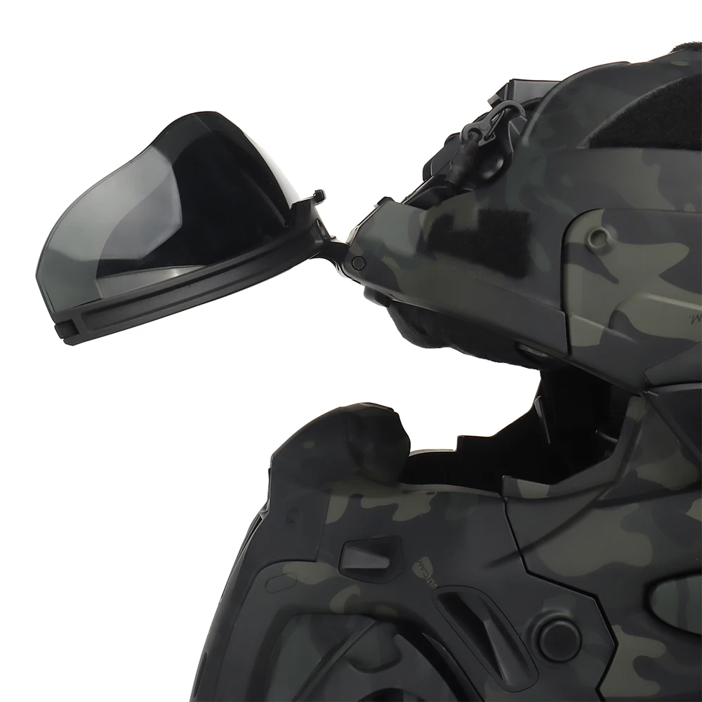 Party helmet with HD headphones and Mi cro fan full face mask for outdoor activities