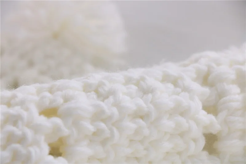  Hollow-out Pompom Kid Room Decor Rug Iceland Yarn Chunky Knit Hand Crochet Home Mat Thick Soft Diameter 80CM Picnic
