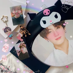 Wholesale high quality portable PVC clear plastic hand fans k-pop event Korea star custom image kpop picket cover